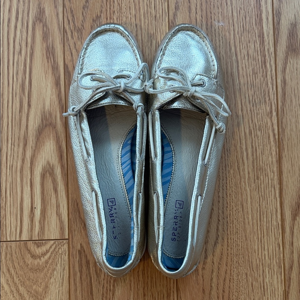 Sperry Women's Metallic Gold Boat Shoes Size 10